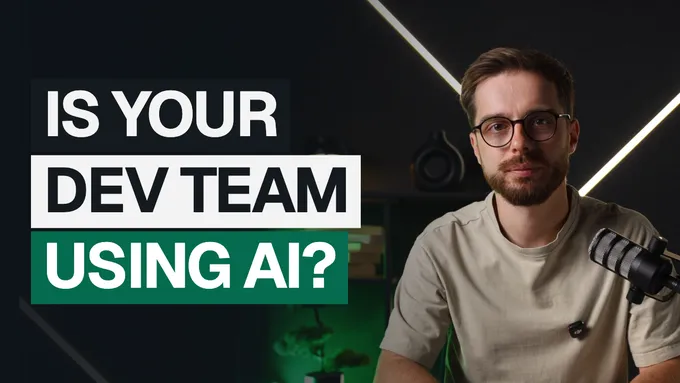 Video thumbnail: Mat Kupczyk on camera next to the caption “Is Your Dev Team Using AI?”