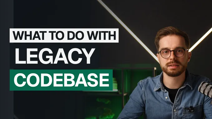Video thumbnail: Mat Kupczyk on camera next to the caption “What to Do With Legacy Codebase”