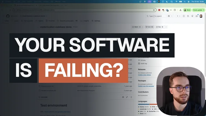 Video thumbnail: Mat Kupczyk next to the caption “Your Software Is Failing?”