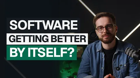 Video thumbnail: Mat Kupczyk on camera next to the caption “Software Getting Better by Itself?”