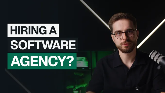 Video thumbnail: Mat Kupczyk on camera next to the caption “Hiring a Software Agency?”